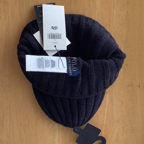 Ralph LAUREN wool CAP beanie HAT blue NWT - Picture 4 of 4